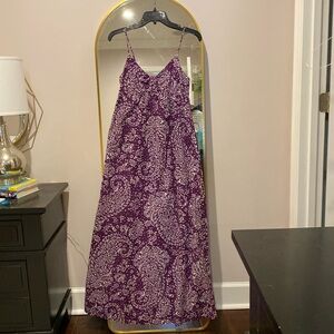 Purple and White Paisley Maxi Dress